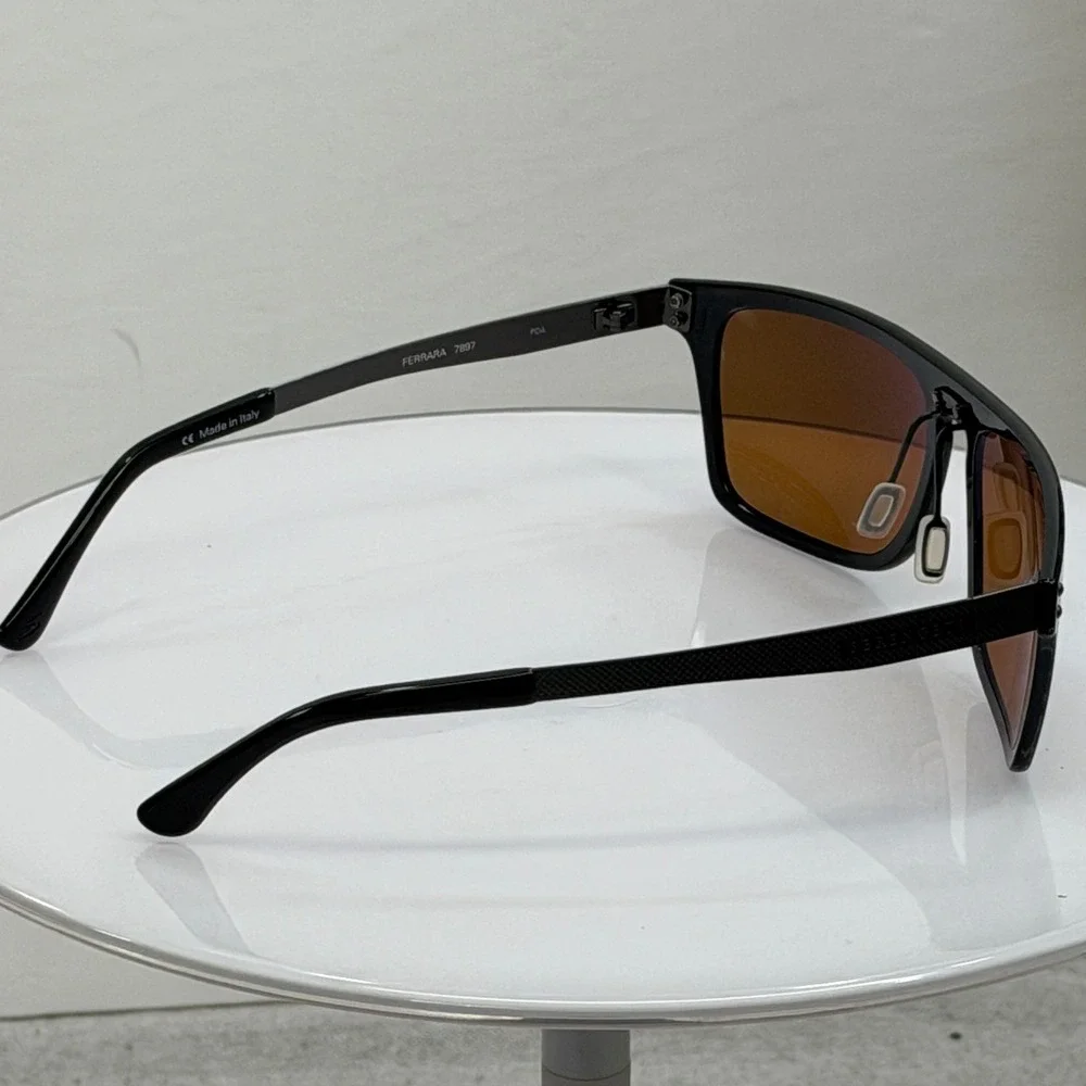 Serengeti Ferrara 7897 Polarized Sunglasses Black Frame Brown Lens Made in Italy